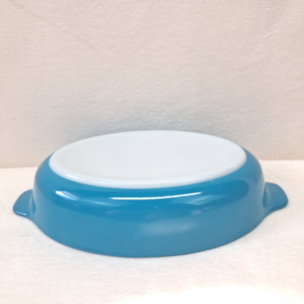 Vintage Pyrex 10 oz Horizon Blue 700 Au Gratin Souffle Dish Baker Vtg Pixie USA